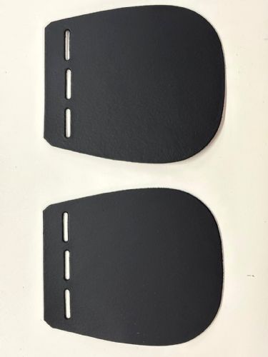 Pair Of Leather Horse Buckle Guards 1 Row - 3 Slots (Black)